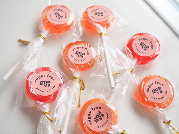 sugar free guava passionfruit lollipop
