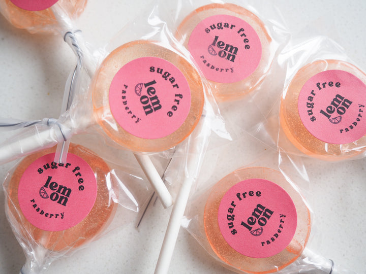 sugar free lemon raspberry lollipop