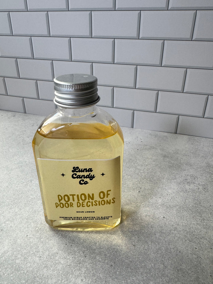 Yellow Potion of Poor Decisions Luna Candy Co Sour Lemon Drink Syrup