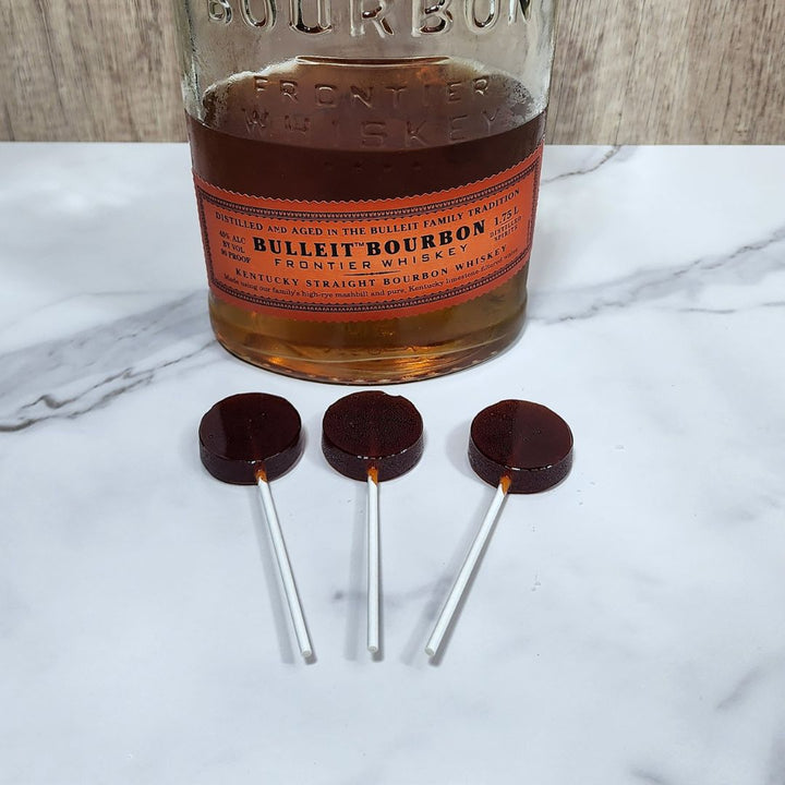 bourbon container and bourbon lollipops non alcoholic