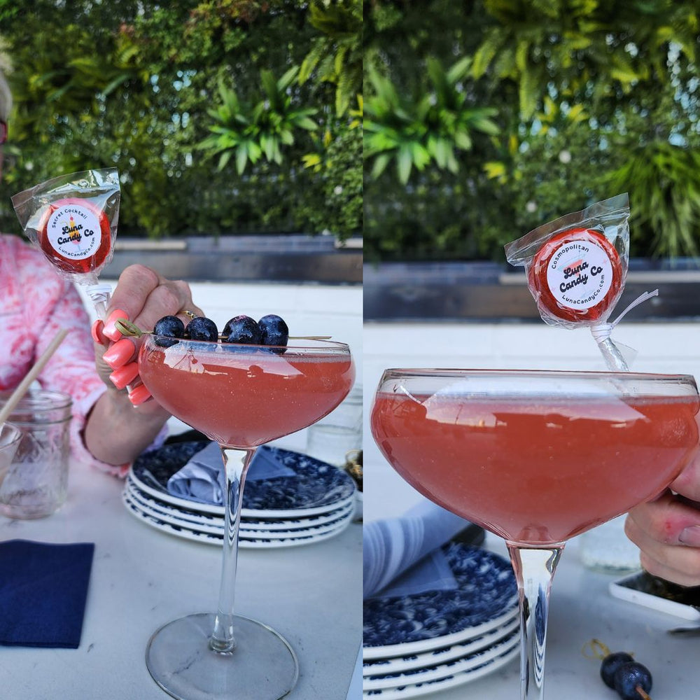 cosmopolitan drink and lollipop