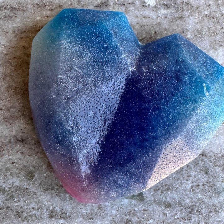 Blue and purple cotton candy kohakutou crystal heart
